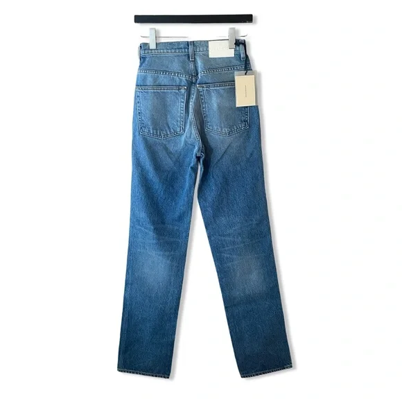 GRLFRND Sara jeans Super High Rise Slim Straight Rambla blue Revolve 25 new - Picture 5 of 15